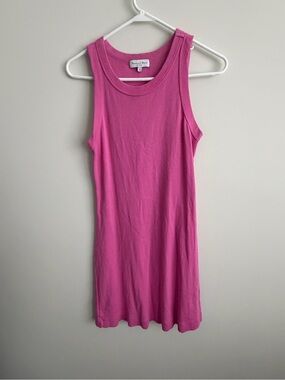 Michael Stars Pink Ribbed T-shirt Dress XS  Soft Stretch USA Made